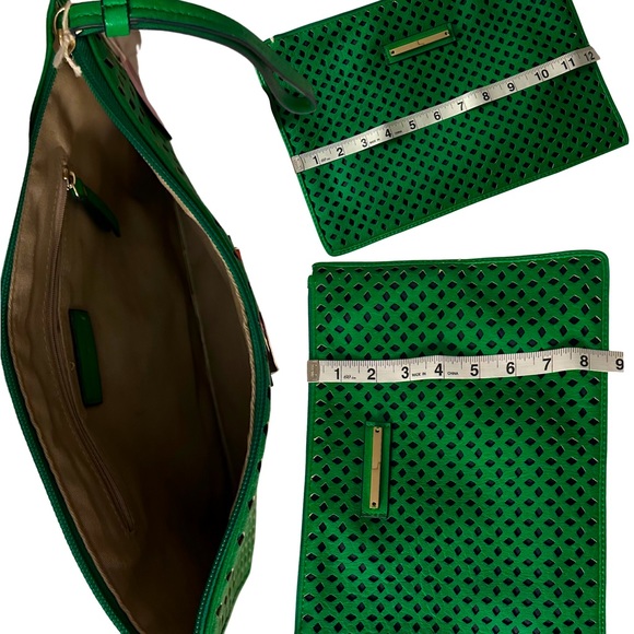 The Limited, Emerald Green, Gold accent Clutch, Faux Leather. - Picture 7 of 7